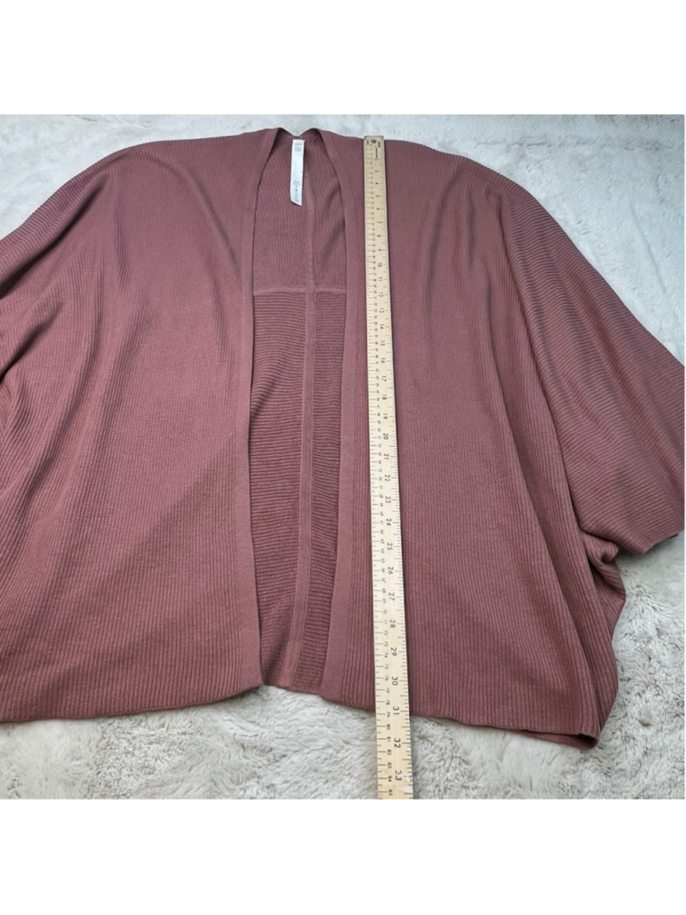 Lululemon Cardigan Sweater Womens Size XL/XXL Mauve Pink Open Front Knit Cashlu - Picture 5 of 7